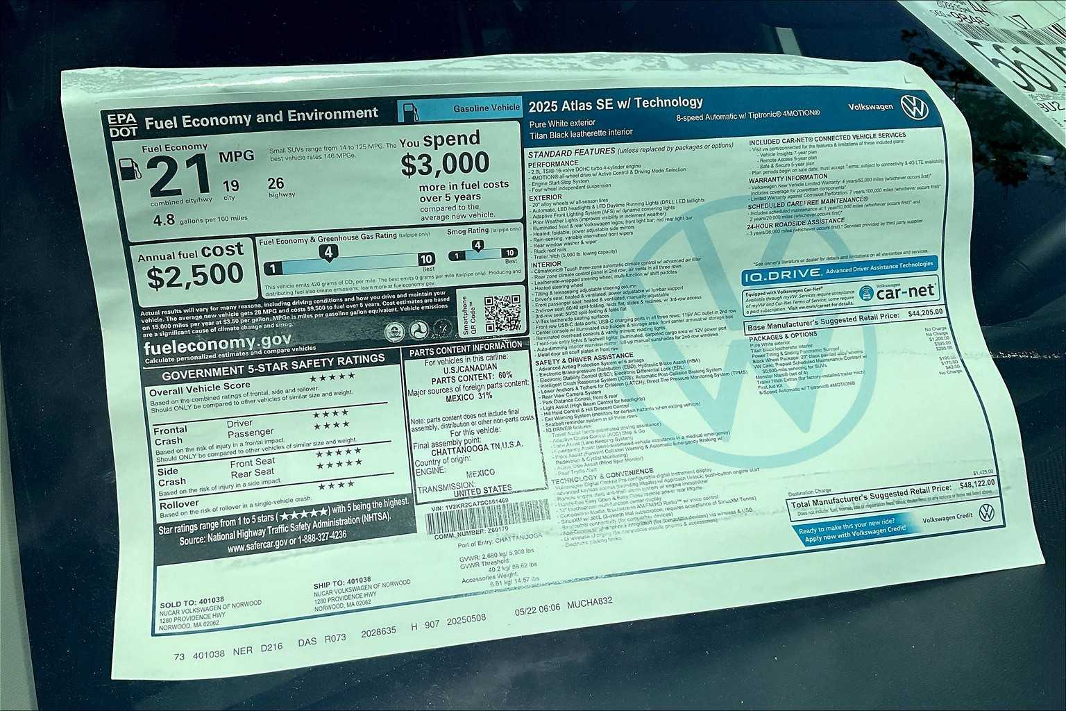 2025 Volkswagen Atlas 2.0T SE w/Technology - Photo 17
