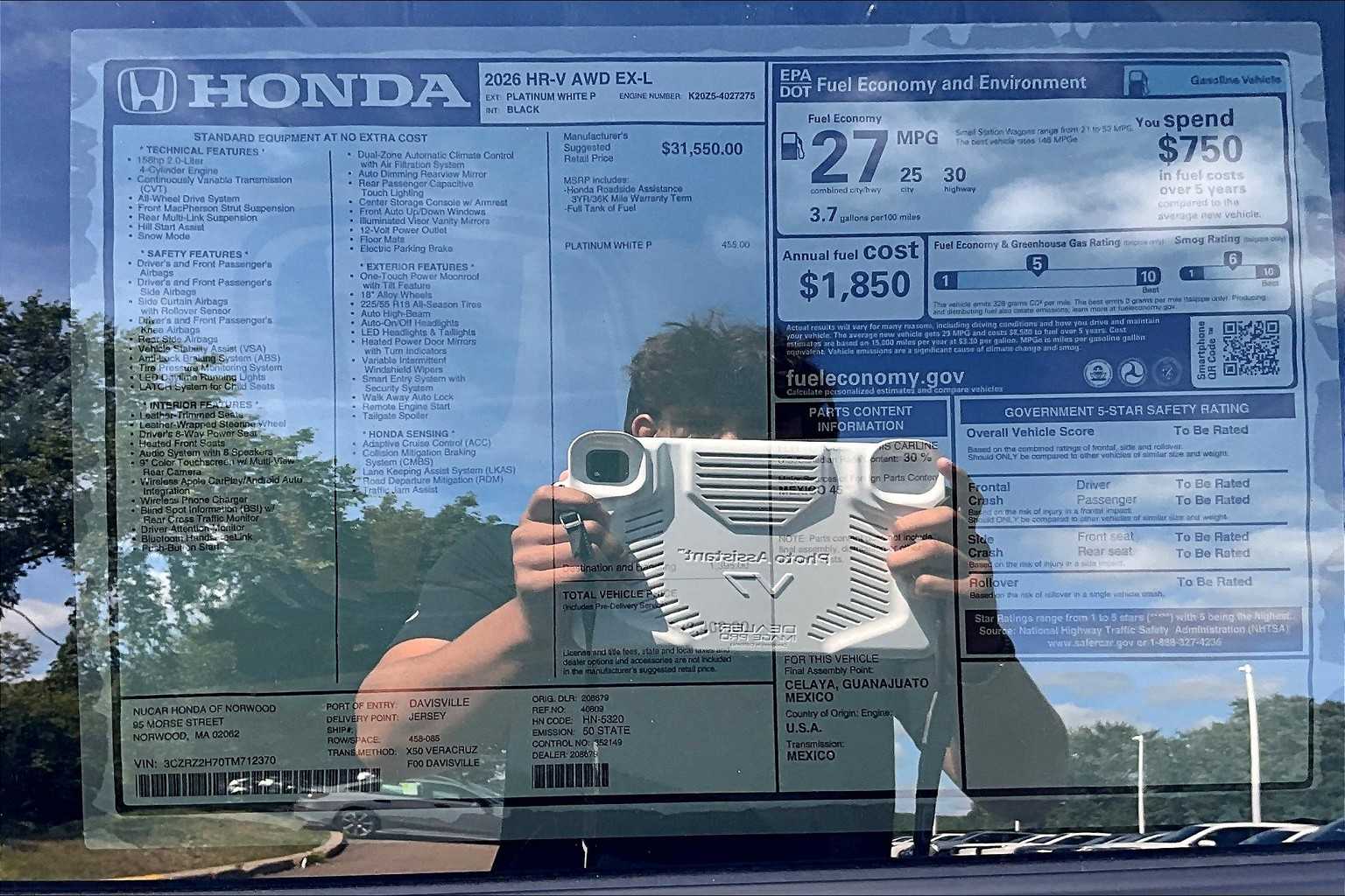 2026 Honda HR-V EX-L - Photo 17