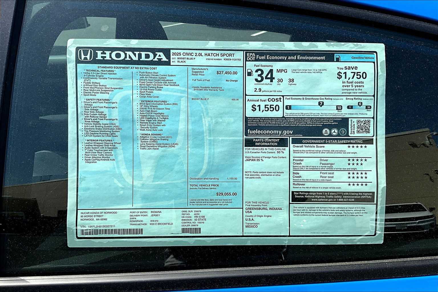 2025 Honda Civic Hatchback Sport - Photo 18