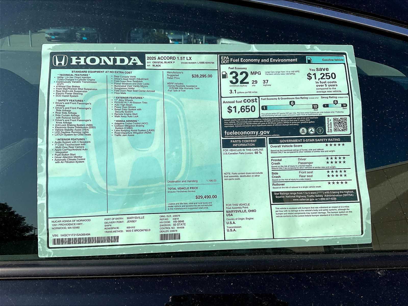2025 Honda Accord LX - Photo 18