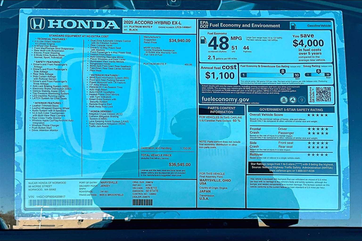 2025 Honda Accord Hybrid EX-L - Photo 18