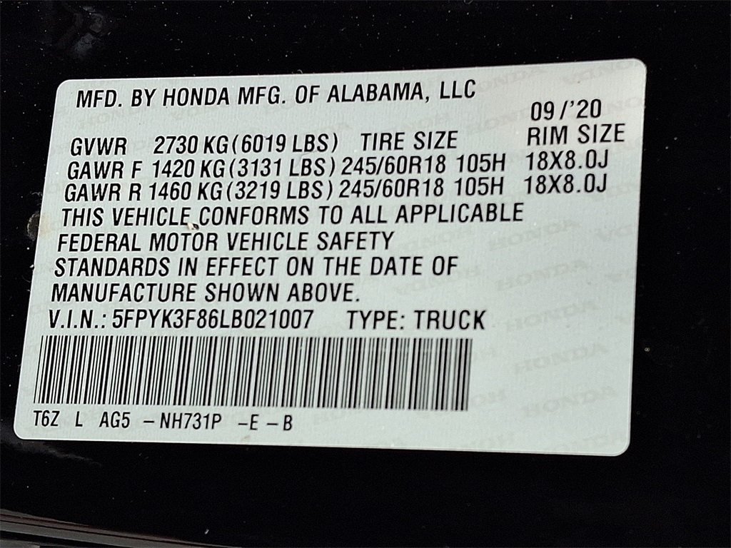 2020 Honda Ridgeline Black Edition - Photo 26