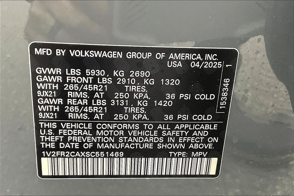 2025 Volkswagen Atlas 2.0T SEL Premium R-Line - Photo 16