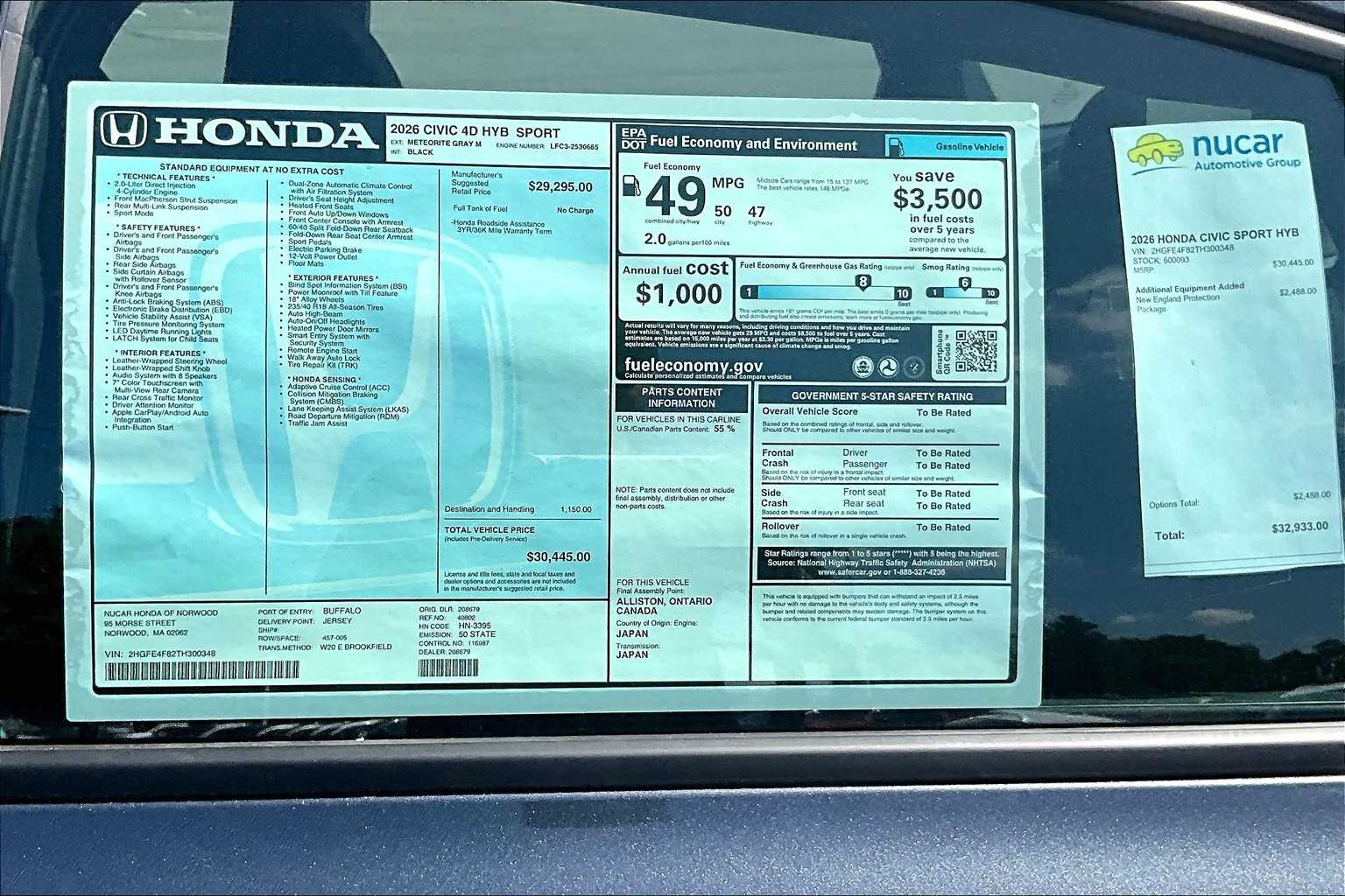 2026 Honda Civic Hybrid Sport - Photo 18