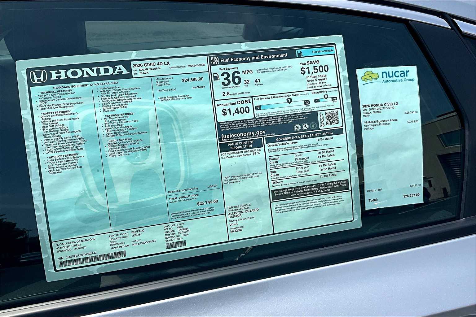 2026 Honda Civic LX - Photo 18