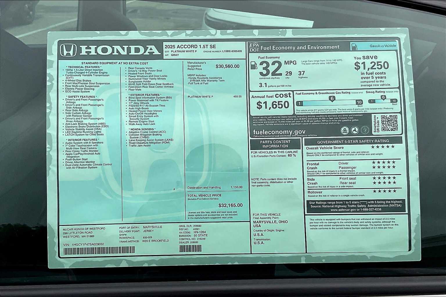 2025 Honda Accord SE - Photo 18