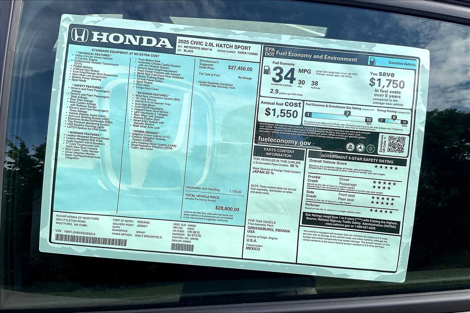 2025 Honda Civic Hatchback Sport - Photo 18