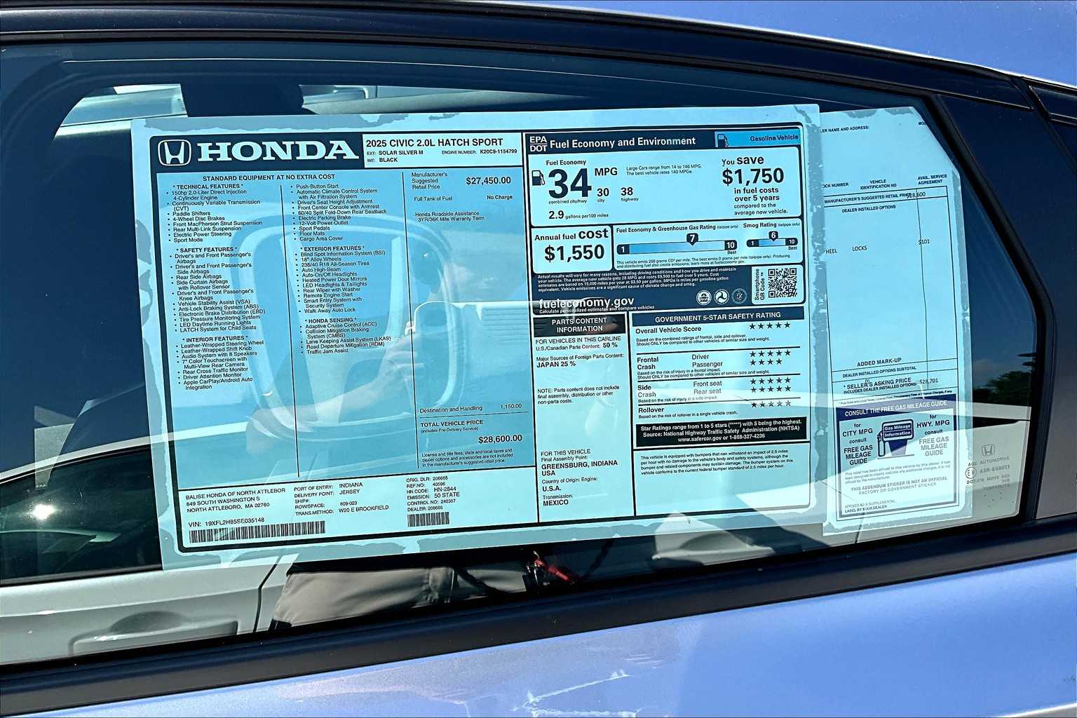 2025 Honda Civic Hatchback Sport - Photo 17