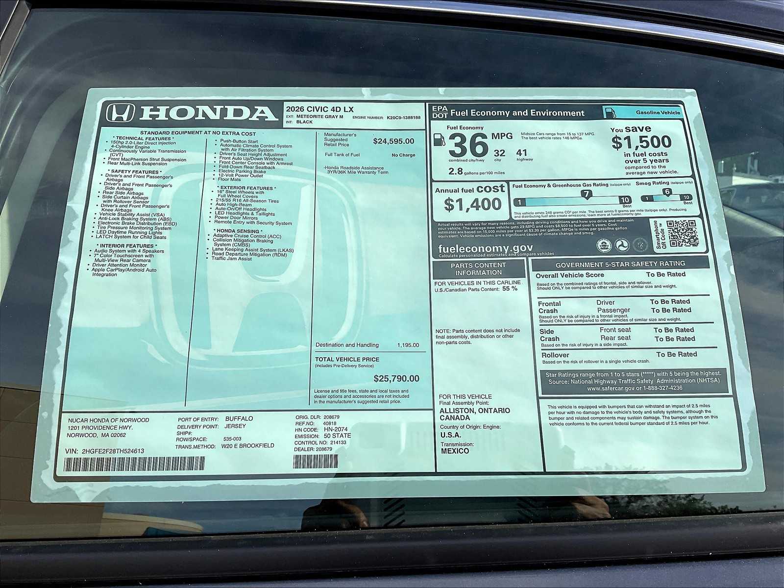 2026 Honda Civic LX - Photo 18