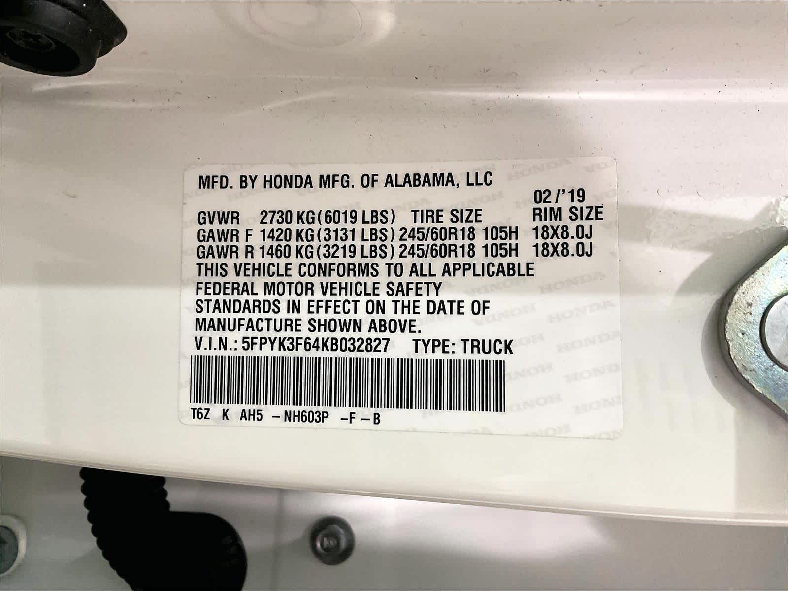 2019 Honda Ridgeline RTL-T - Photo 37