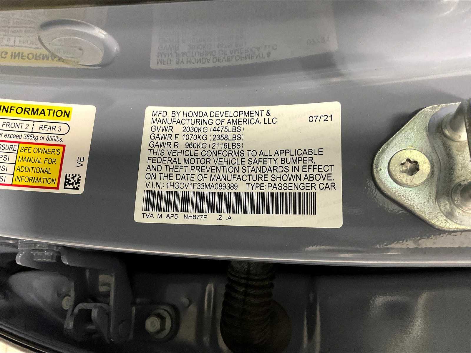 2021 Honda Accord Sport - Photo 35