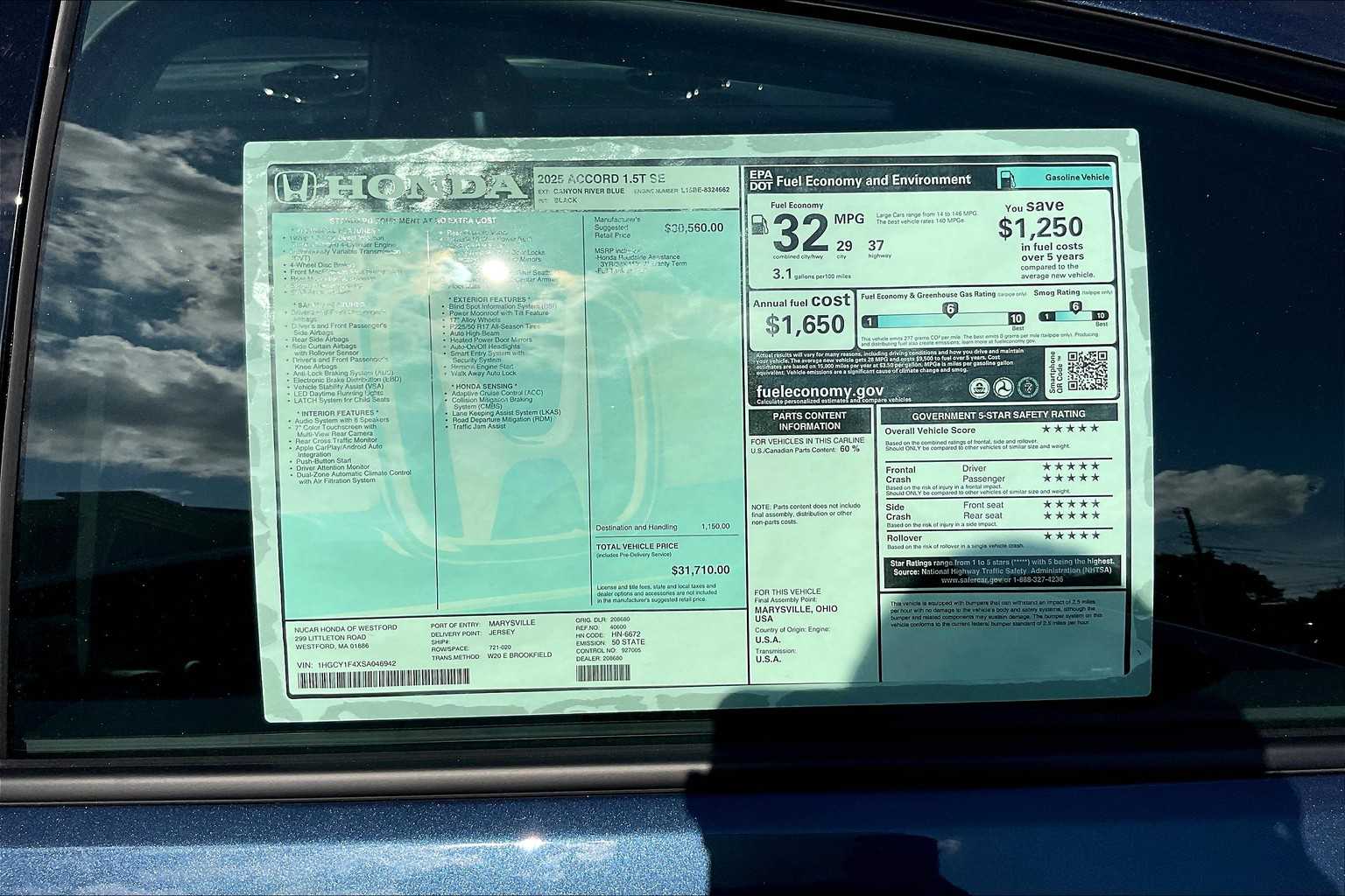 2025 Honda Accord SE - Photo 17