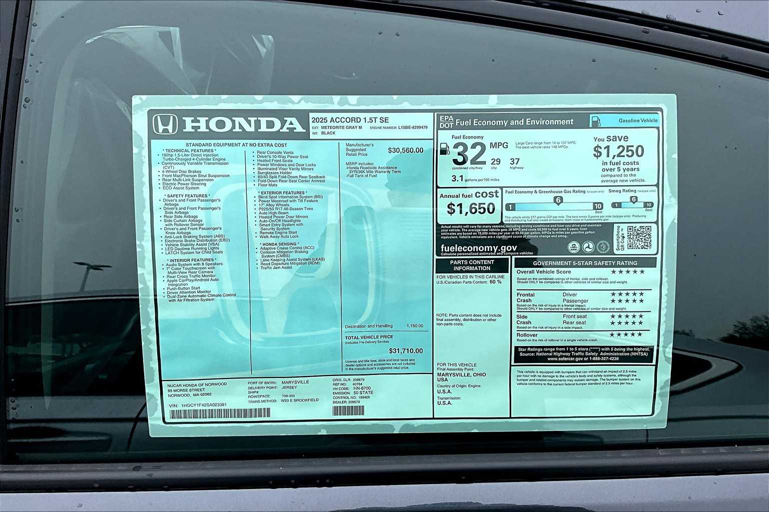 2025 Honda Accord SE - Photo 17