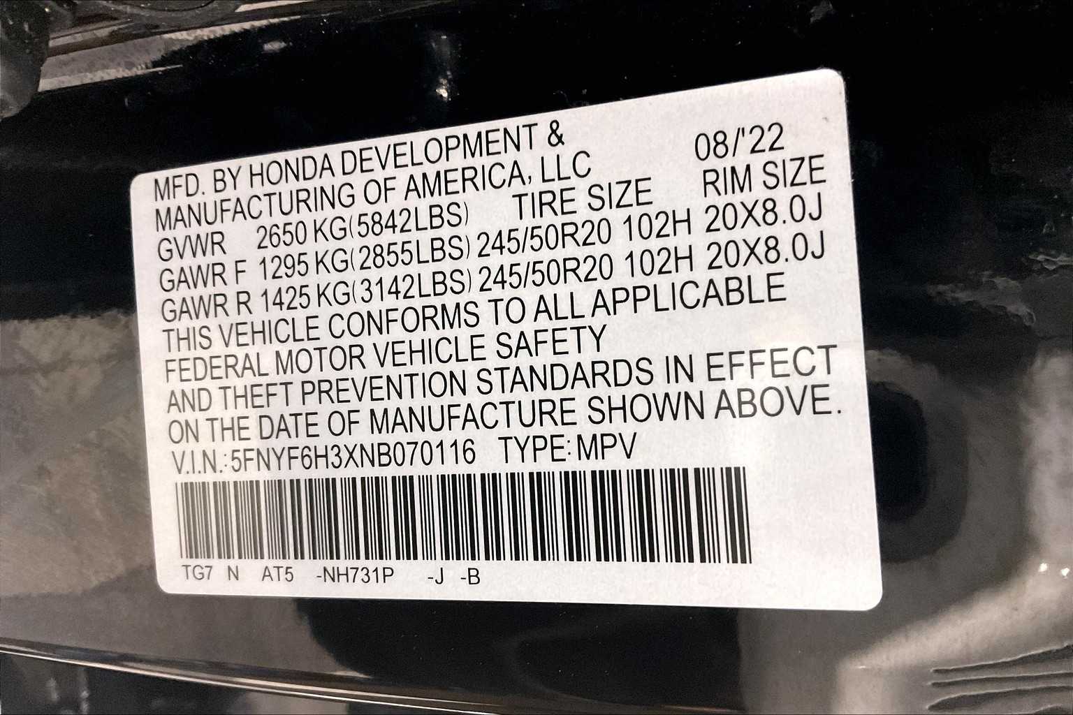 2022 Honda Pilot Sport - Photo 36