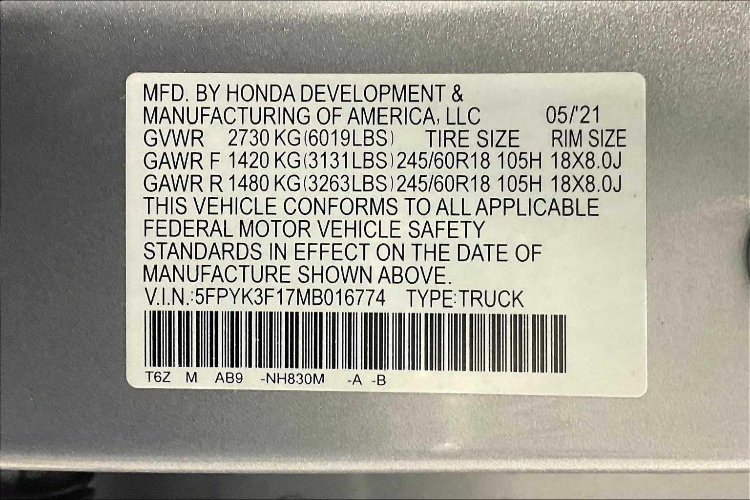 2021 Honda Ridgeline Sport - Photo 35