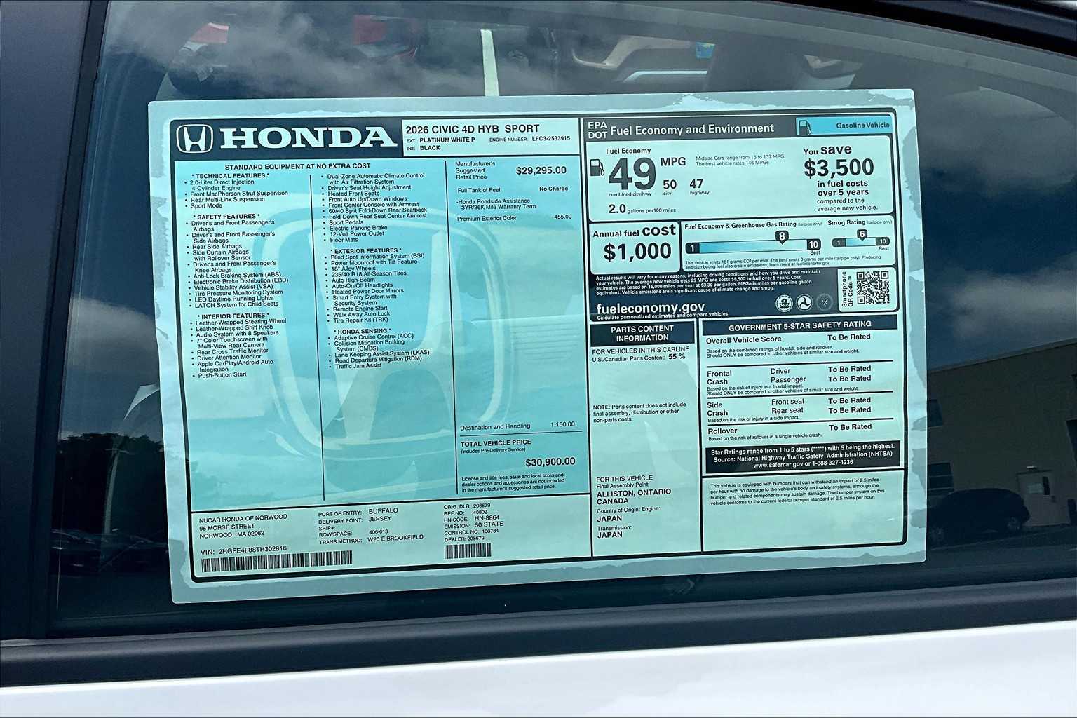 2026 Honda Civic Hybrid Sport - Photo 18