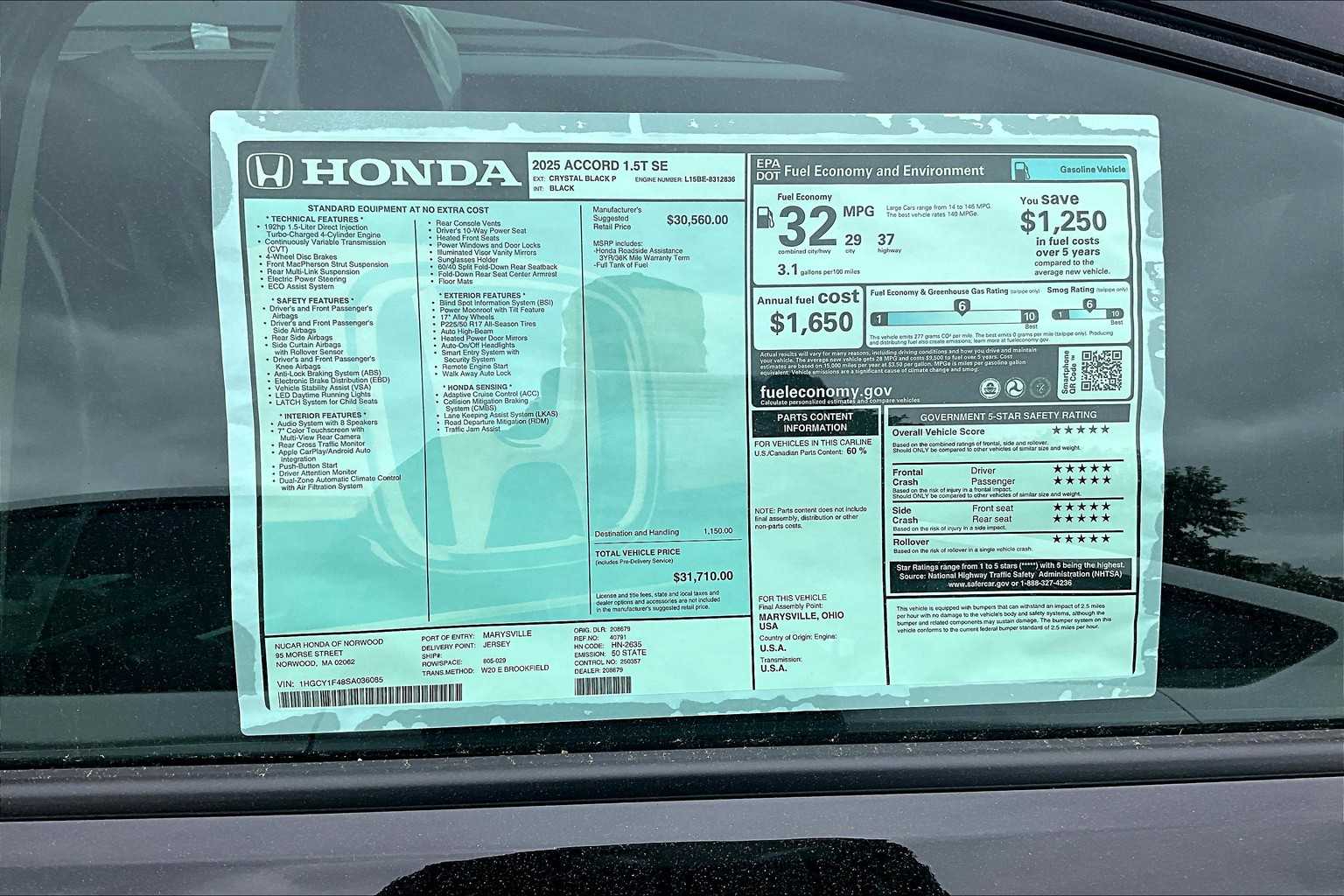 2025 Honda Accord SE - Photo 17