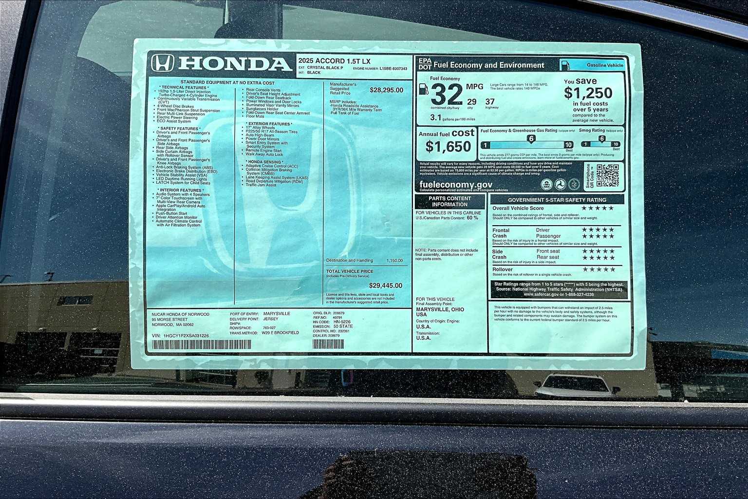 2025 Honda Accord LX - Photo 18