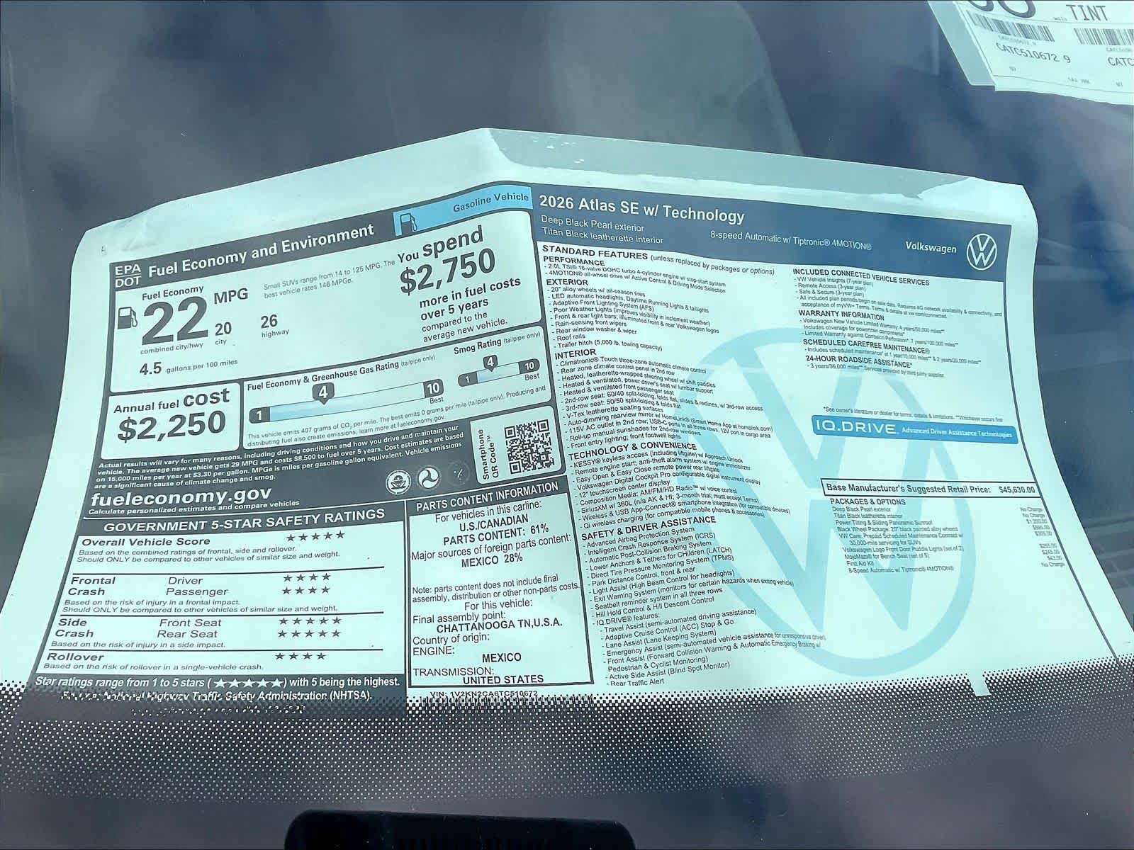 2026 Volkswagen Atlas 2.0T SE w/Technology - Photo 17