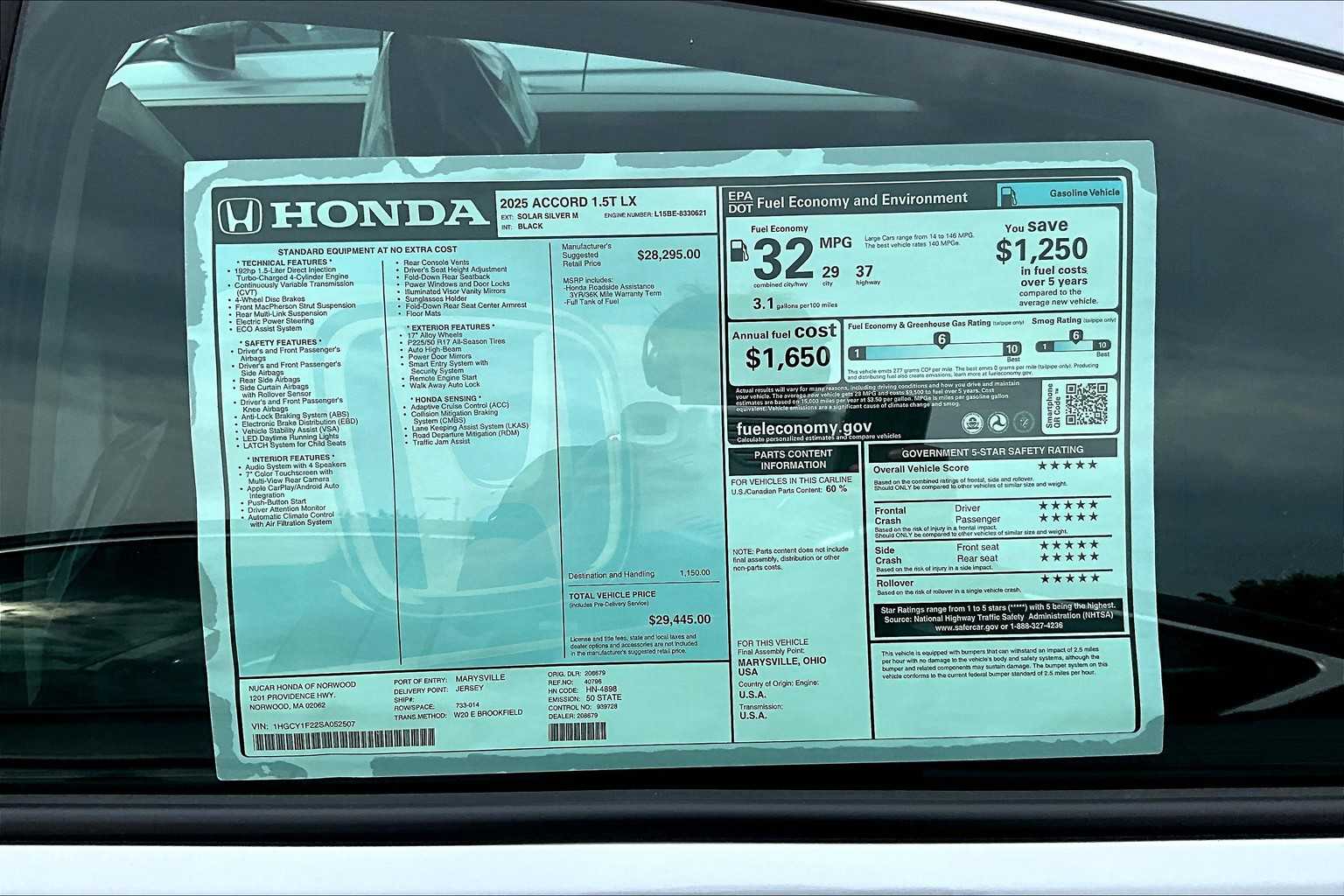 2025 Honda Accord LX - Photo 17
